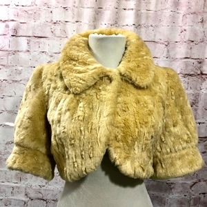 F21 Cropped Faux Fur Bolero Cape Jacket